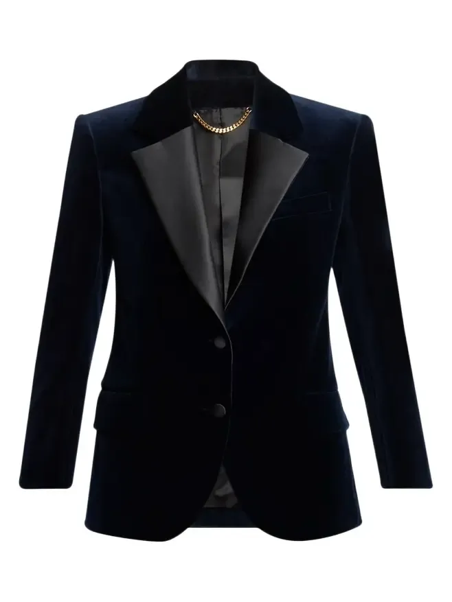 Victoria Beckham Single-Breasted Velvet Tuxedo Jacket