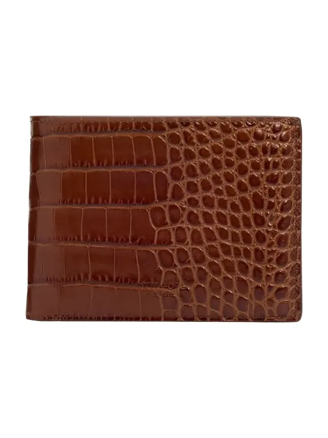 Men's Exotic Line Croc-Effect Bifold Wallet Men's Exotic Line Croc-Effect Bifold Wallet