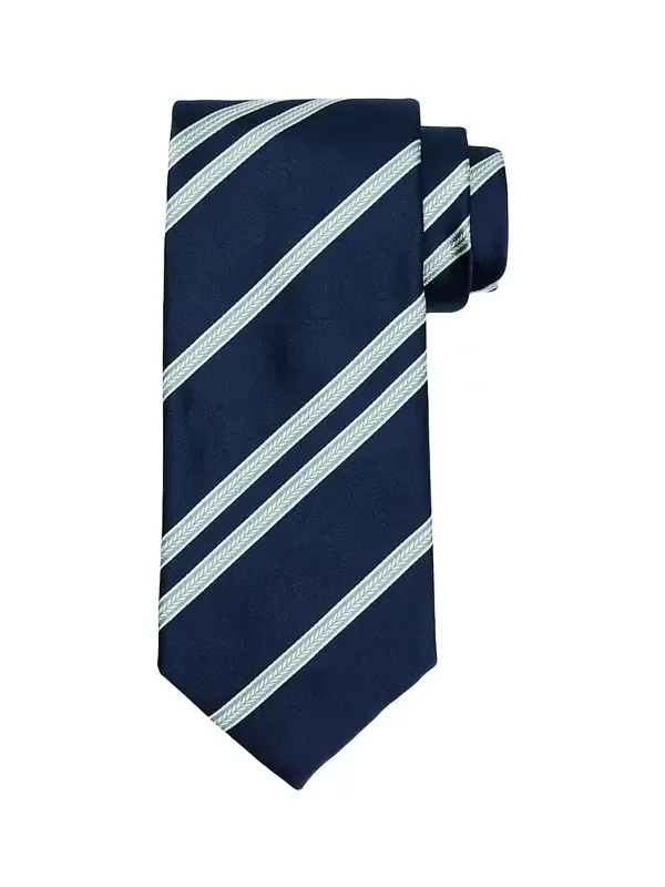 Brioni Men's Herringbone Stripe Jacquard Silk Tie