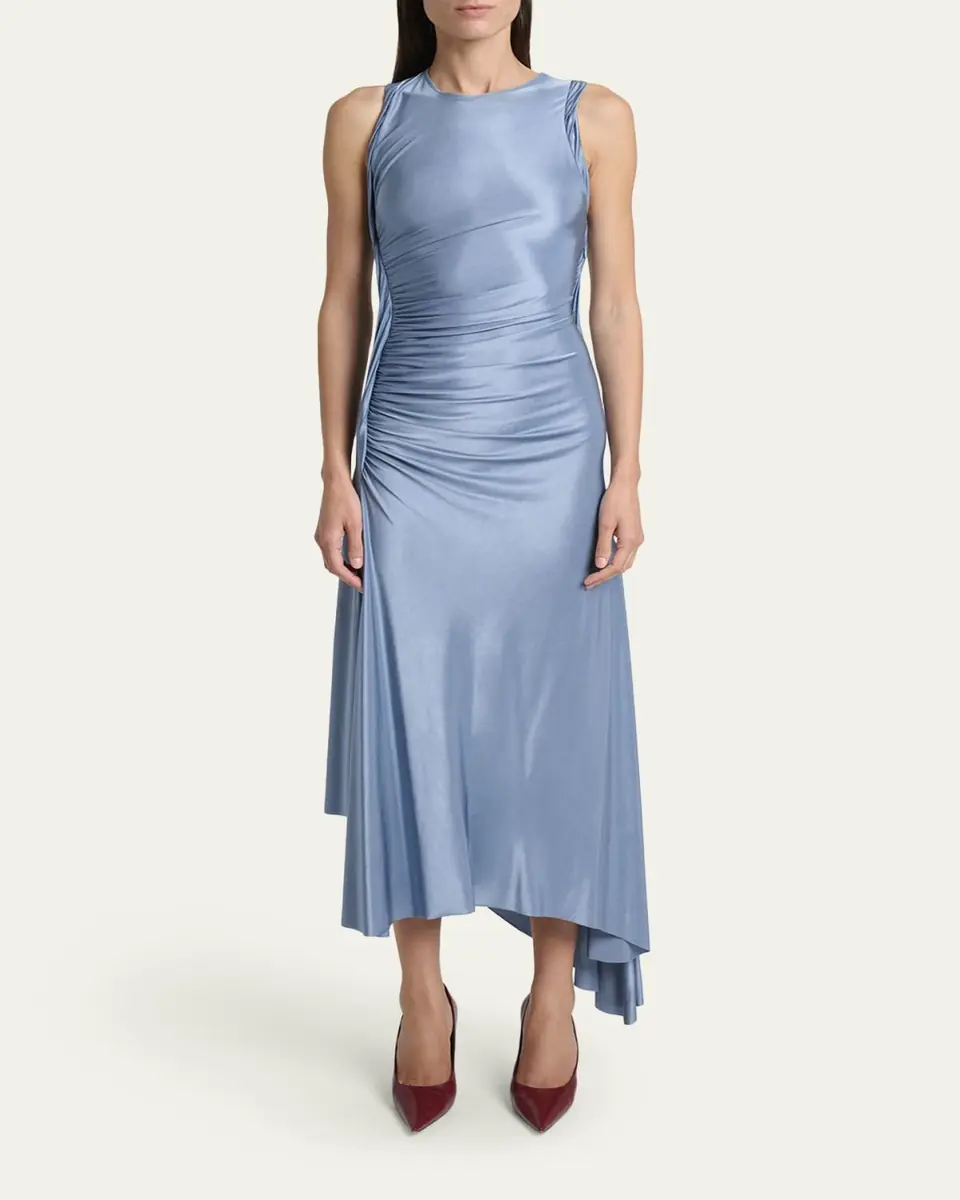 Victoria Beckham Sleeveless Twisted-Trim Satin Midi Dress | Thumbnail 2 Victoria Beckham Sleeveless Twisted-Trim Satin Midi Dress | Thumbnail 2