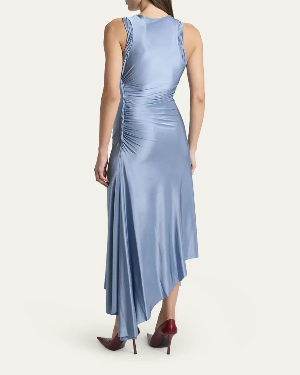 Victoria Beckham Sleeveless Twisted-Trim Satin Midi Dress | Thumbnail 3 Victoria Beckham Sleeveless Twisted-Trim Satin Midi Dress | Thumbnail 3