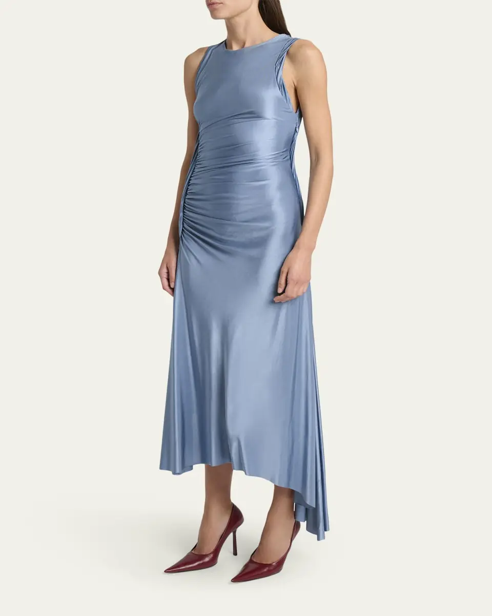 Victoria Beckham Sleeveless Twisted-Trim Satin Midi Dress | Thumbnail 4 Victoria Beckham Sleeveless Twisted-Trim Satin Midi Dress | Thumbnail 4