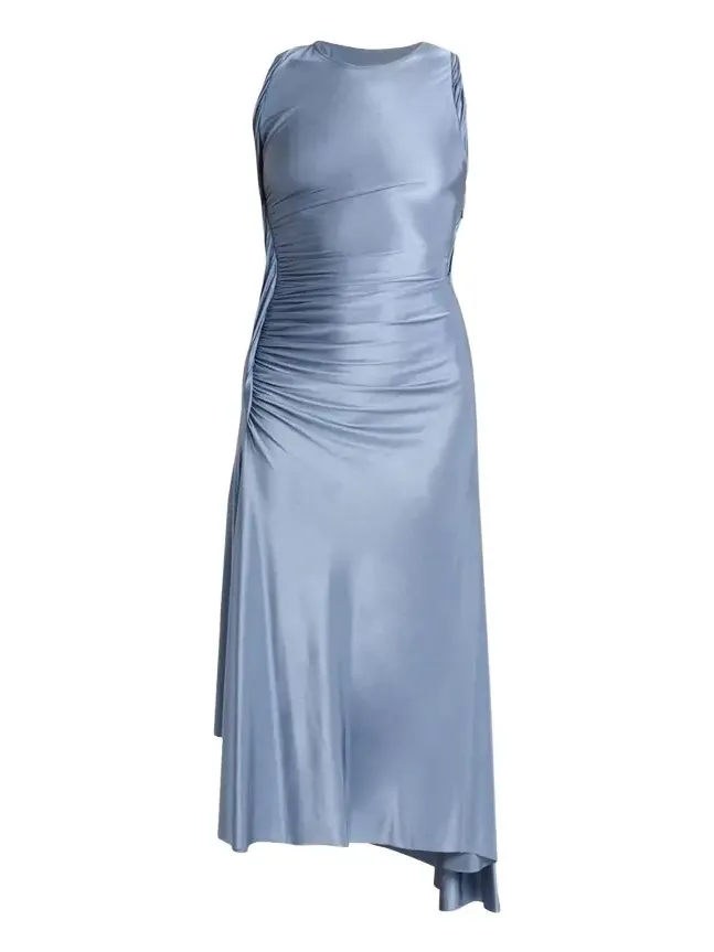 Sleeveless Twisted-Trim Satin Midi Dress Sleeveless Twisted-Trim Satin Midi Dress