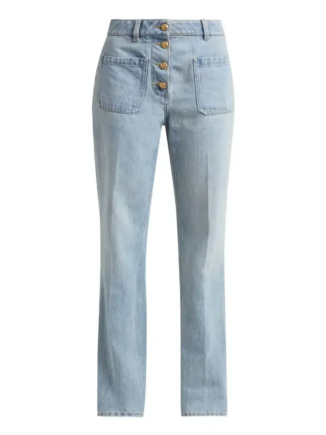 Button-Front Straight-Leg Jeans Button-Front Straight-Leg Jeans