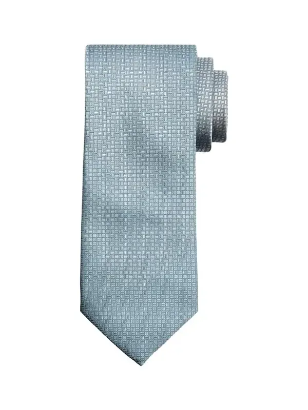 Men's Micro-Geometric Square Jacquard Silk Tie