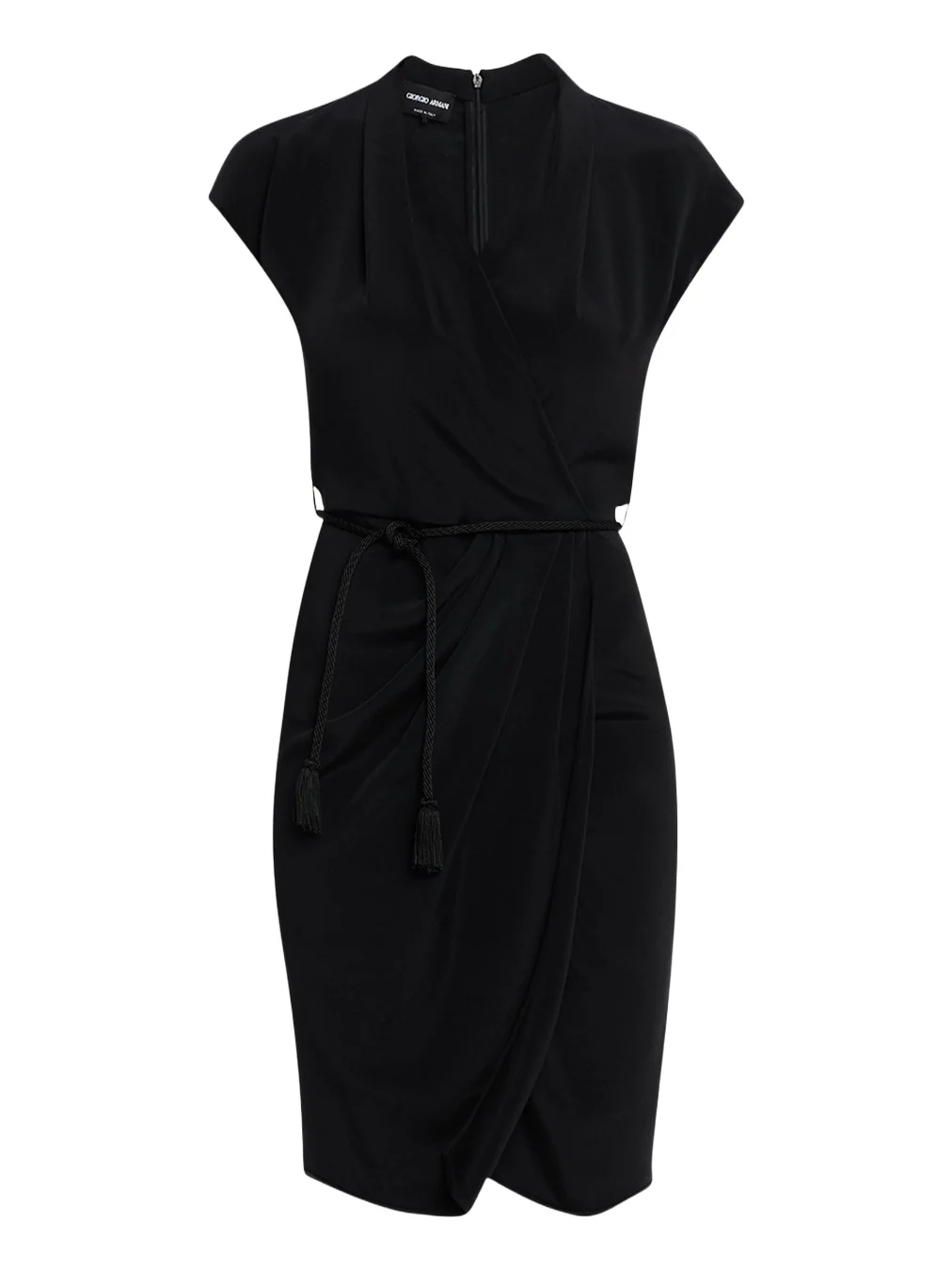 Belted Cap-Sleeve Jersey Wrap Dress Belted Cap-Sleeve Jersey Wrap Dress