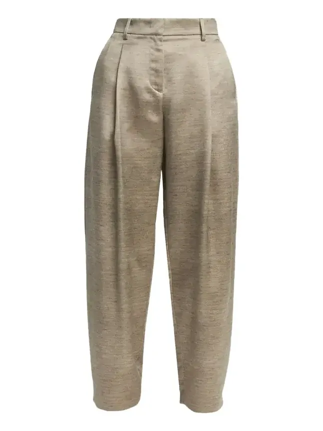 Pleated Silk Straight-Leg Trousers Pleated Silk Straight-Leg Trousers