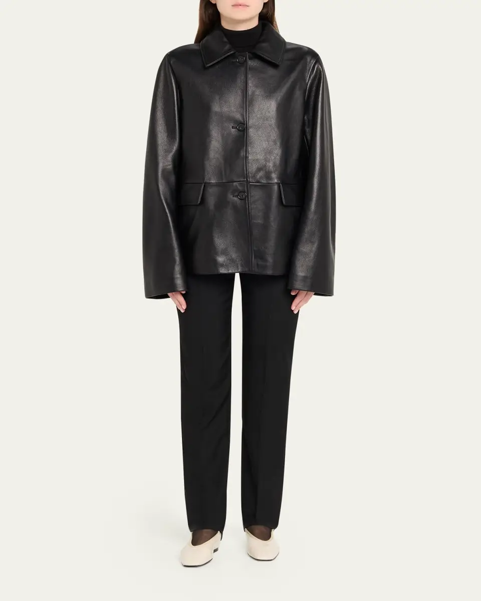 TOTEME Grained Leather Jacket | Thumbnail 2