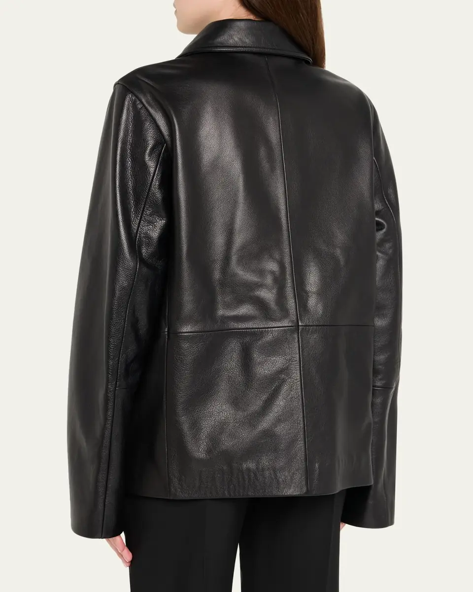 TOTEME Grained Leather Jacket | Thumbnail 3