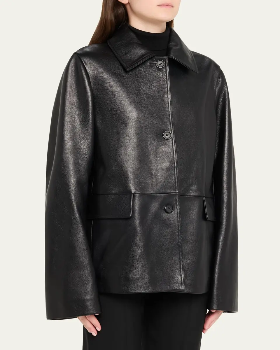 TOTEME Grained Leather Jacket | Thumbnail 4