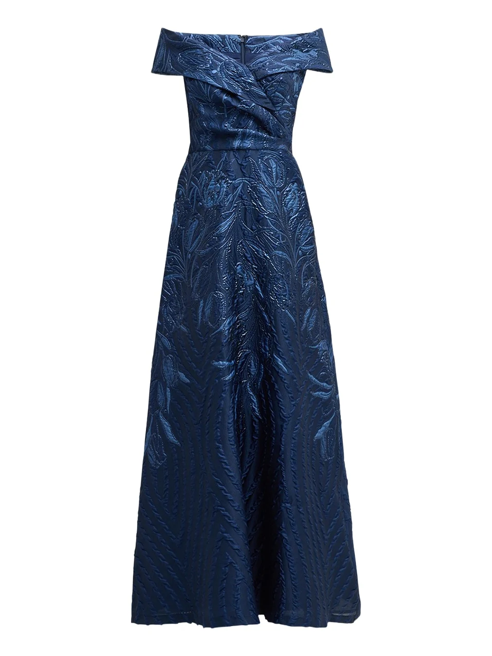 Off-Shoulder Metallic Jacquard Gown Off-Shoulder Metallic Jacquard Gown