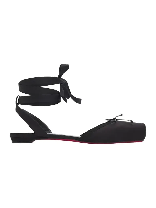 Cassia Satin Lace-Up Ballerina Flats Cassia Satin Lace-Up Ballerina Flats