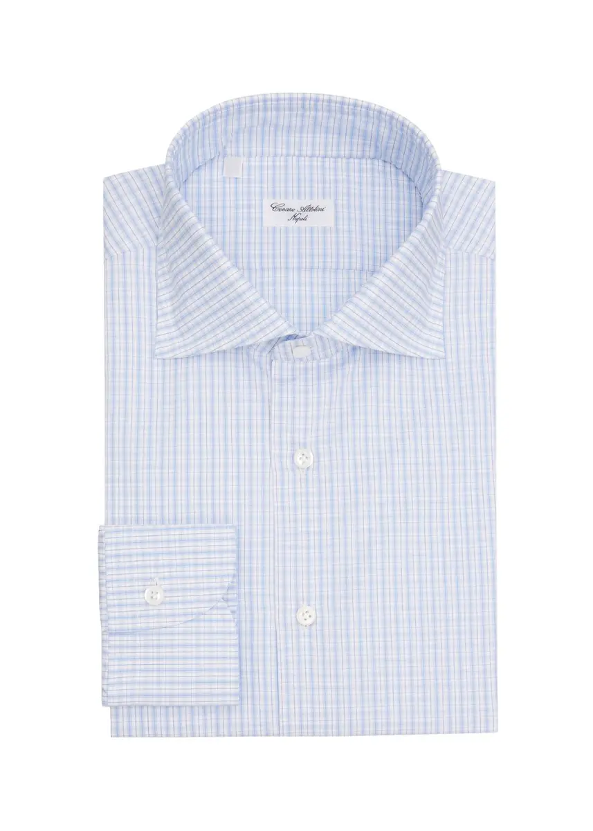 Cesare Attolini Men's Grid-Check Cotton Dress Shirt | Thumbnail 3 Cesare Attolini Men's Grid-Check Cotton Dress Shirt | Thumbnail 3