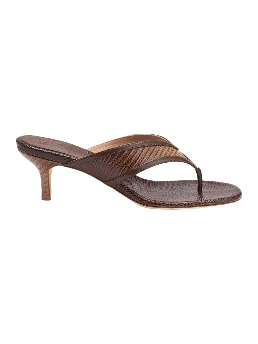 45mm Koko Embossed Leather Thong Sandals