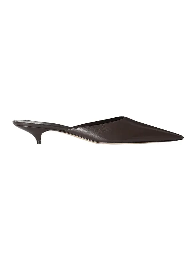 Liisa Leather Kitten-Heel Mules Liisa Leather Kitten-Heel Mules