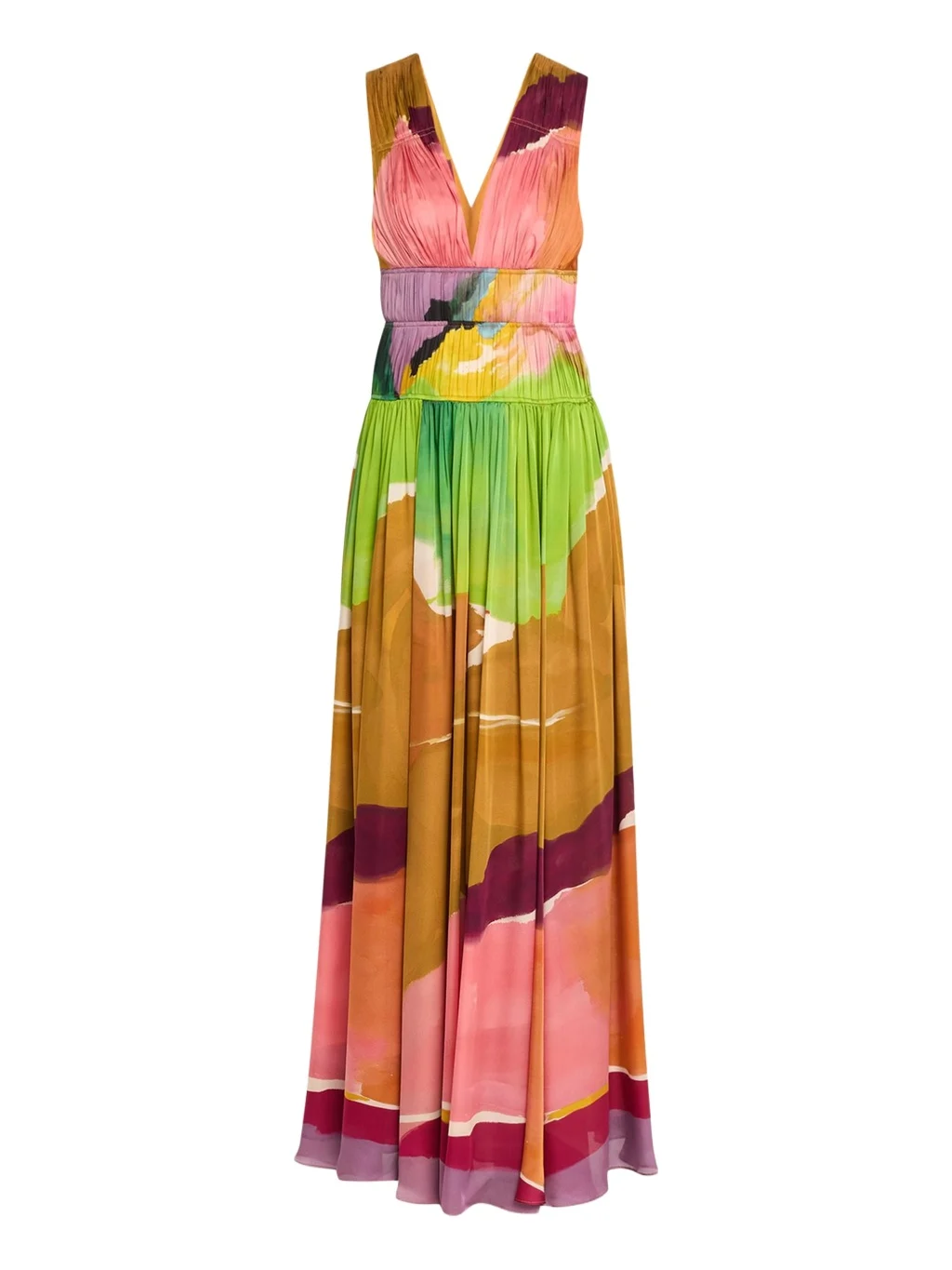 x Helen Frankenthaler Boheme Silk-Chiffon Gown