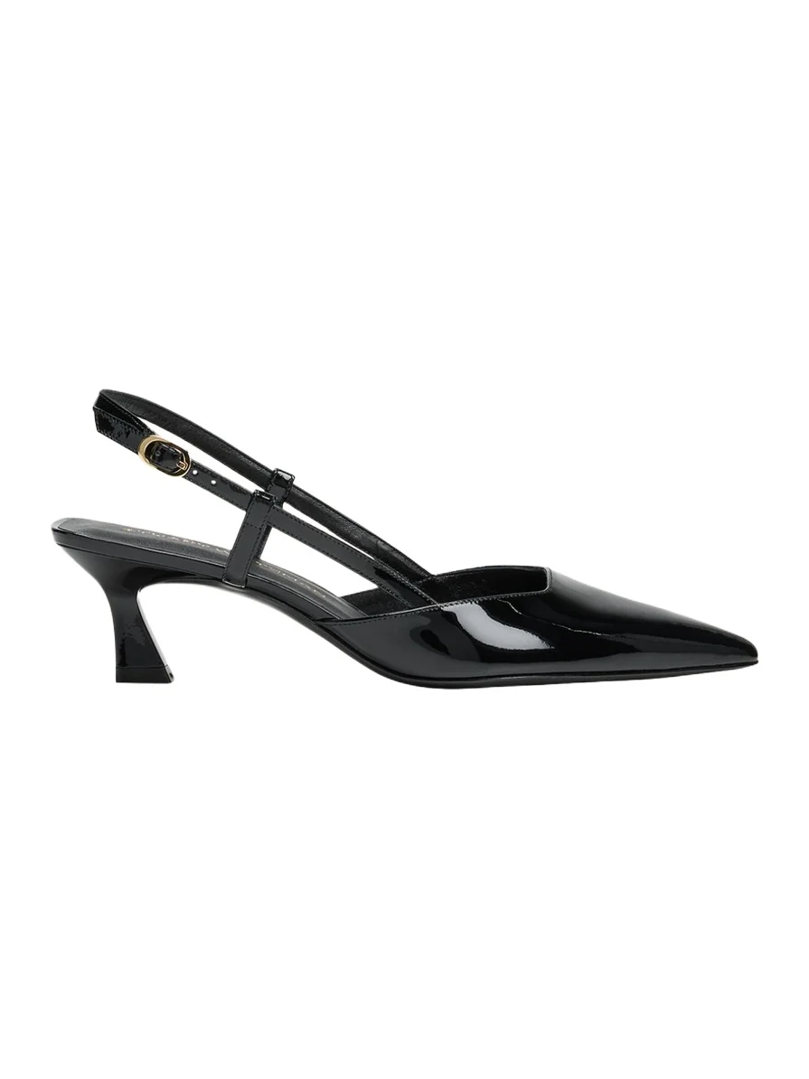 Vinnie Patent Kitten Slingback Pumps