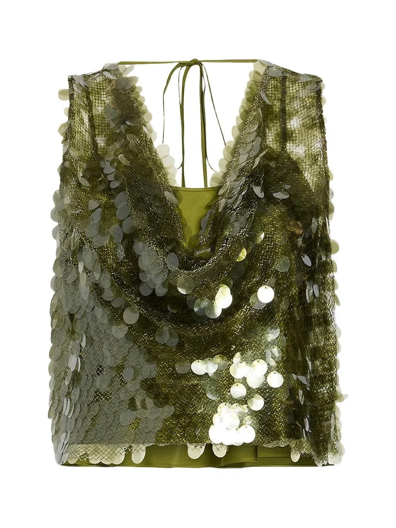 Cinq à Sept Calista Sequined Crop Top