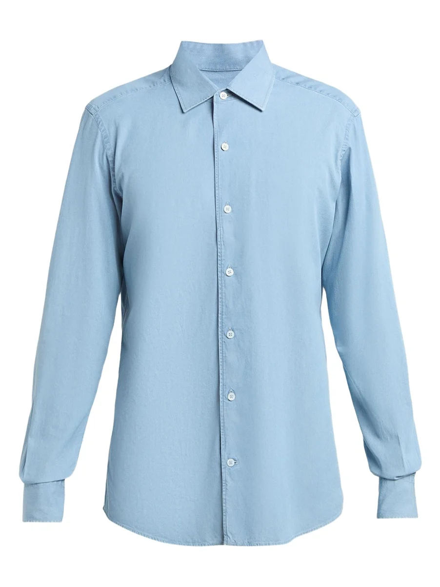 Men's Classic Fit Cotton Denim Button-Down Shirt Men's Classic Fit Cotton Denim Button-Down Shirt