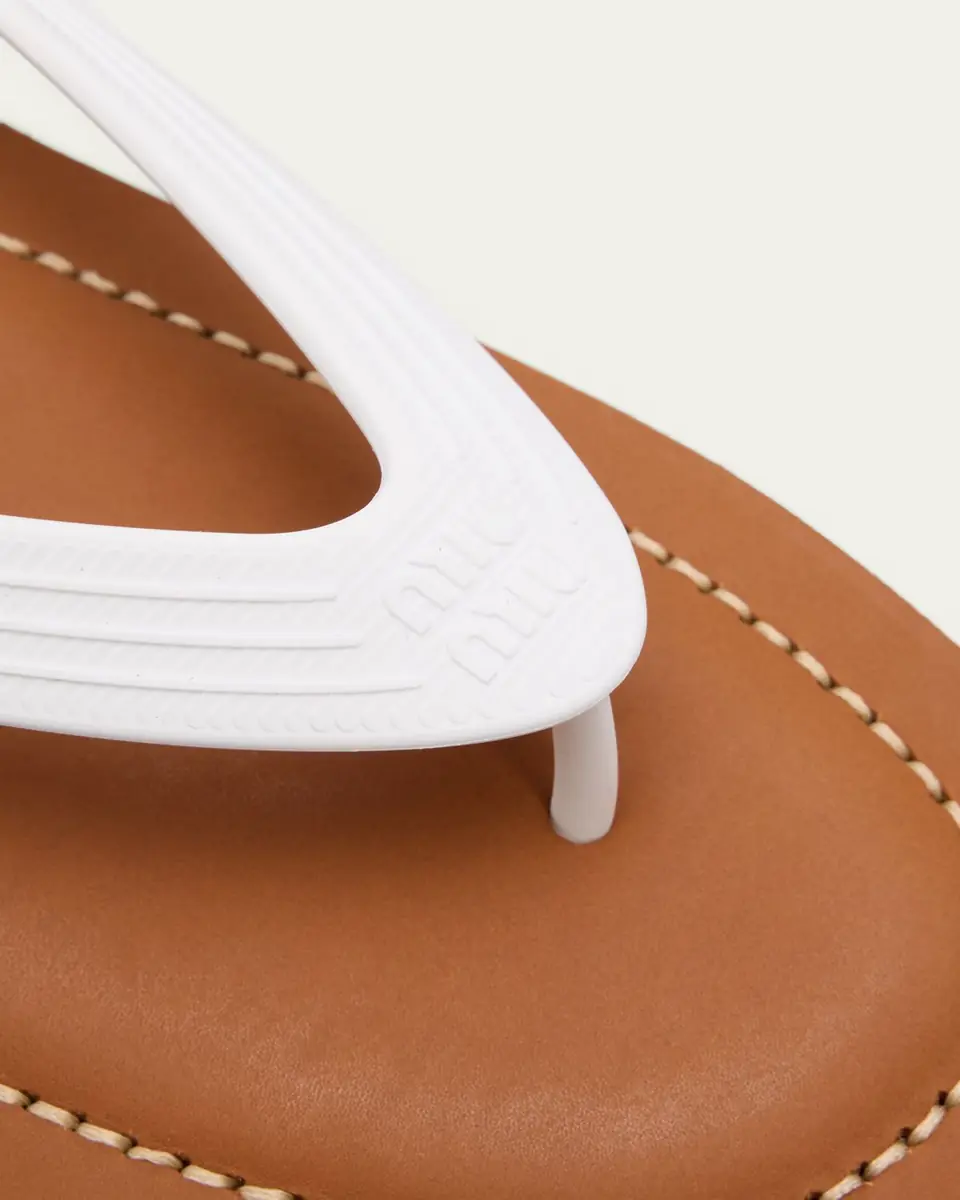 Miu Miu Logo Flat Thong Sandals | Thumbnail 5