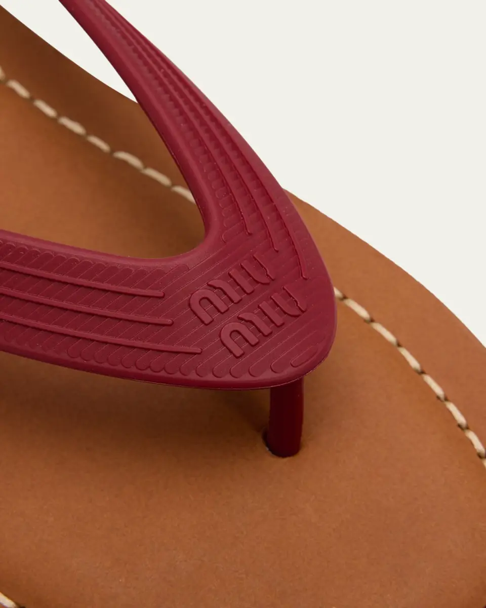 Miu Miu Logo Flat Thong Sandals | Thumbnail 9