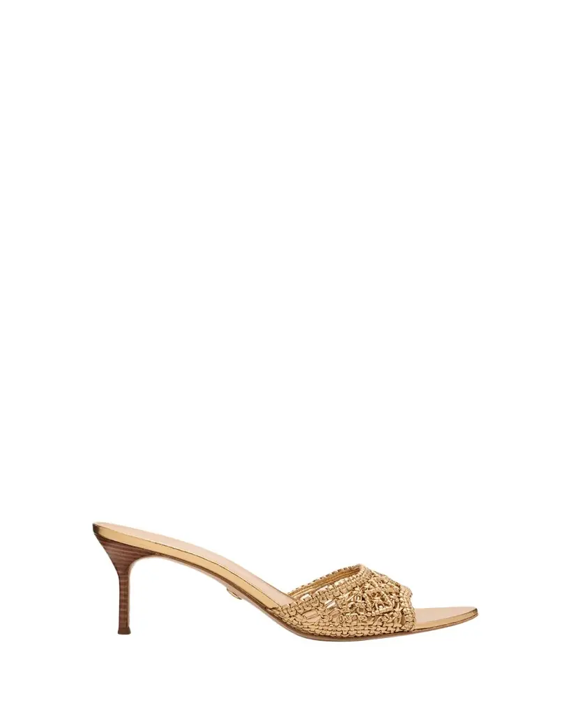 Veronica Beard 0mm Tia Macrame Metallic Leather Sandals | Image 1 Veronica Beard 0mm Tia Macrame Metallic Leather Sandals | Image 1