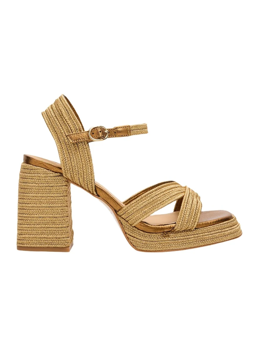 Valle Metallic Raffia Platform Sandals Valle Metallic Raffia Platform Sandals