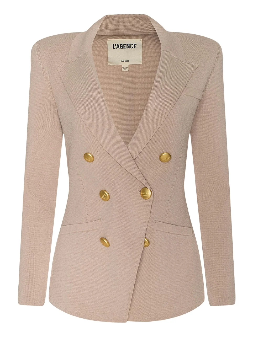 L'Agence Amelia Knit Double-Breasted Blazer