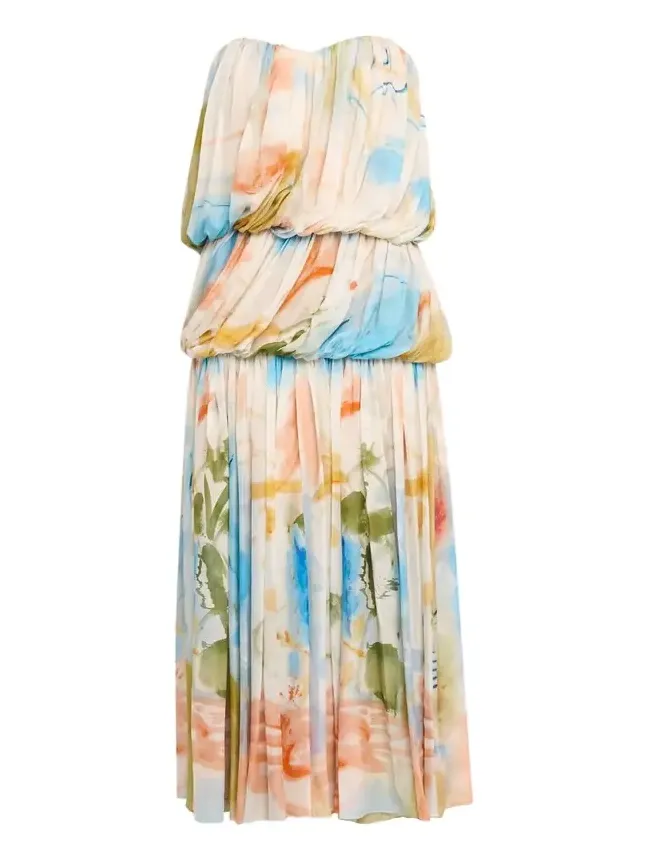x Helen Frankenthaler Reverie Strapless Silk Gown