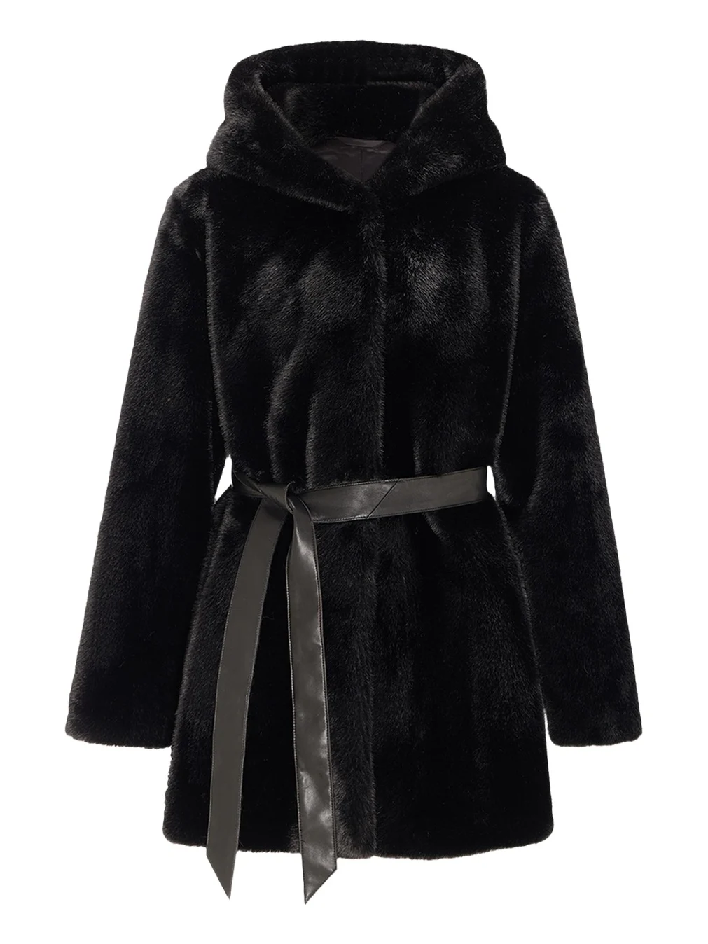 Fur-Free Faux Mink Hooded Coat Fur-Free Faux Mink Hooded Coat