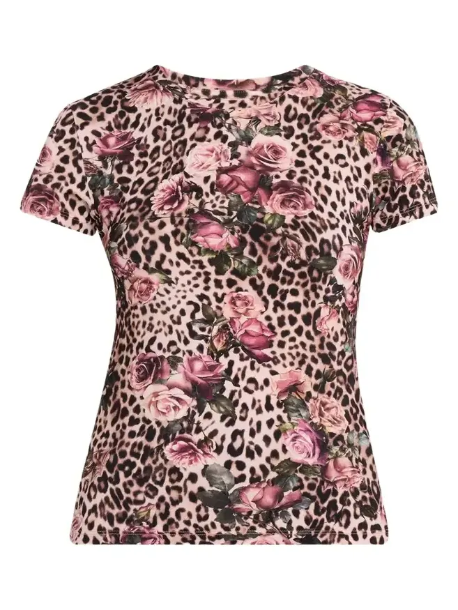 Ressi Short-Sleeve Floral Leopard Tee Ressi Short-Sleeve Floral Leopard Tee