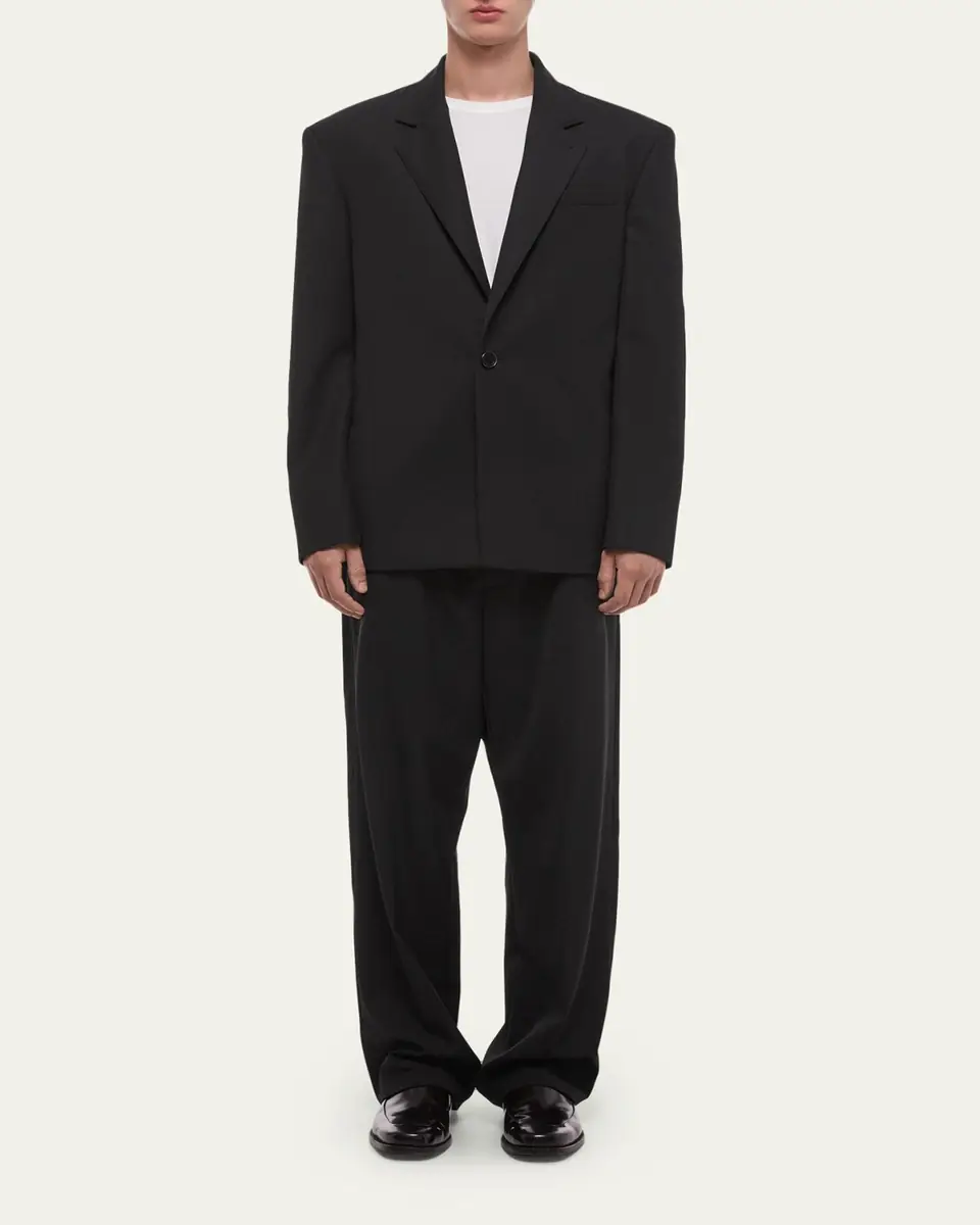 Helmut Lang Men's Wool Gabardine Relaxed-Fit Blazer | Thumbnail 2 Helmut Lang Men's Wool Gabardine Relaxed-Fit Blazer | Thumbnail 2