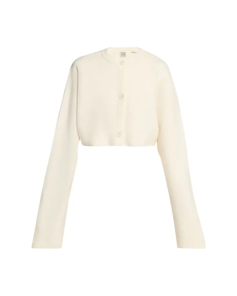 Toteme Cropped Oversized Wool Cardigan | Image 1 Toteme Cropped Oversized Wool Cardigan | Image 1