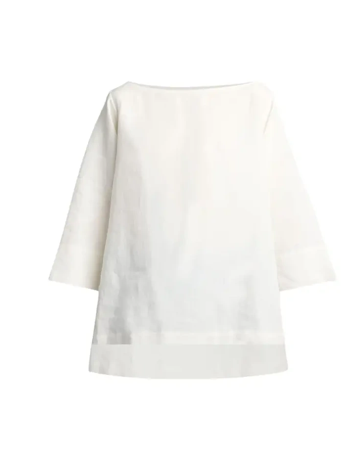 Junia Boat-Neck Linen Top