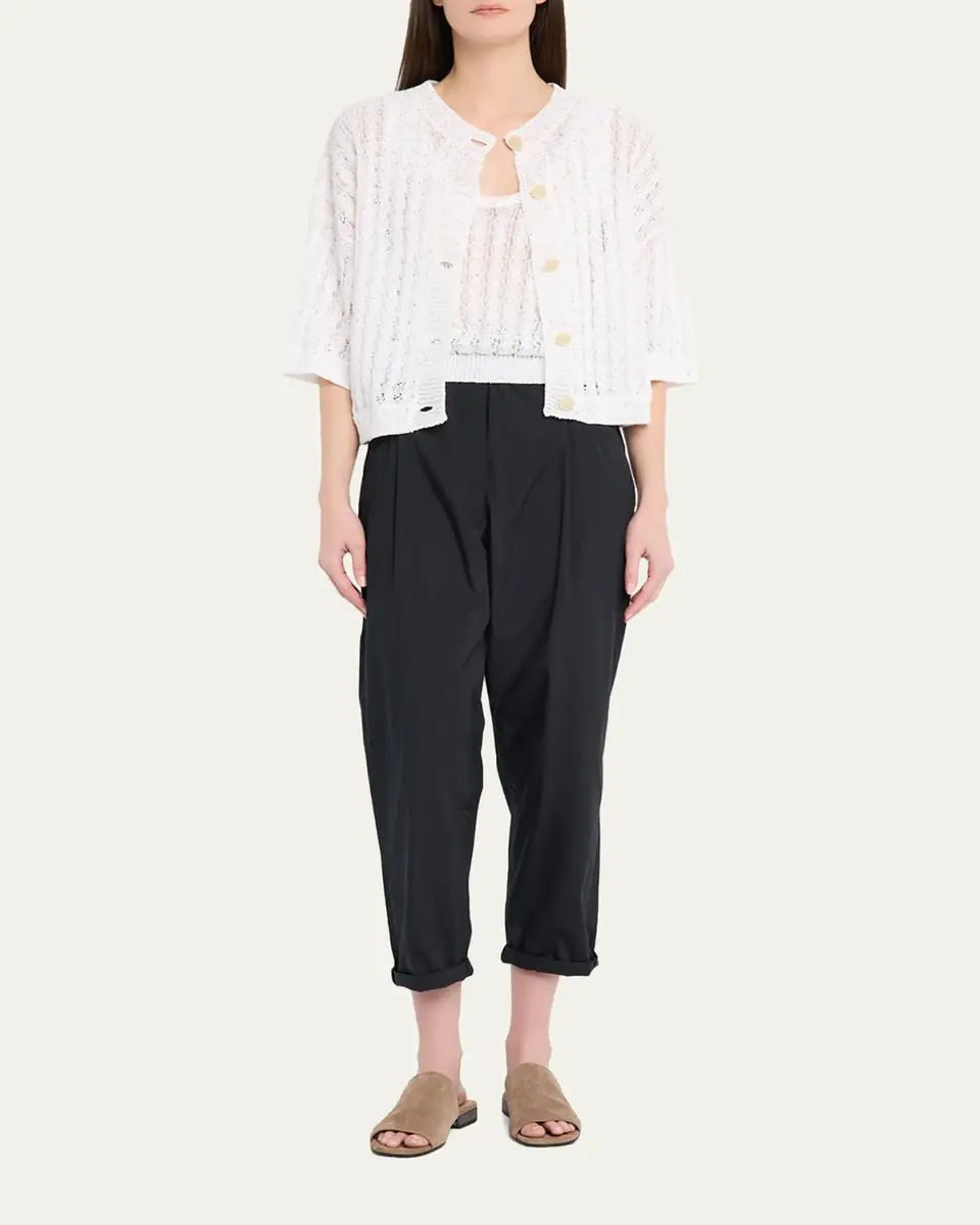 Brunello Cucinelli Tapered Lightweight Poplin Crop Pants | Thumbnail 2 Brunello Cucinelli Tapered Lightweight Poplin Crop Pants | Thumbnail 2