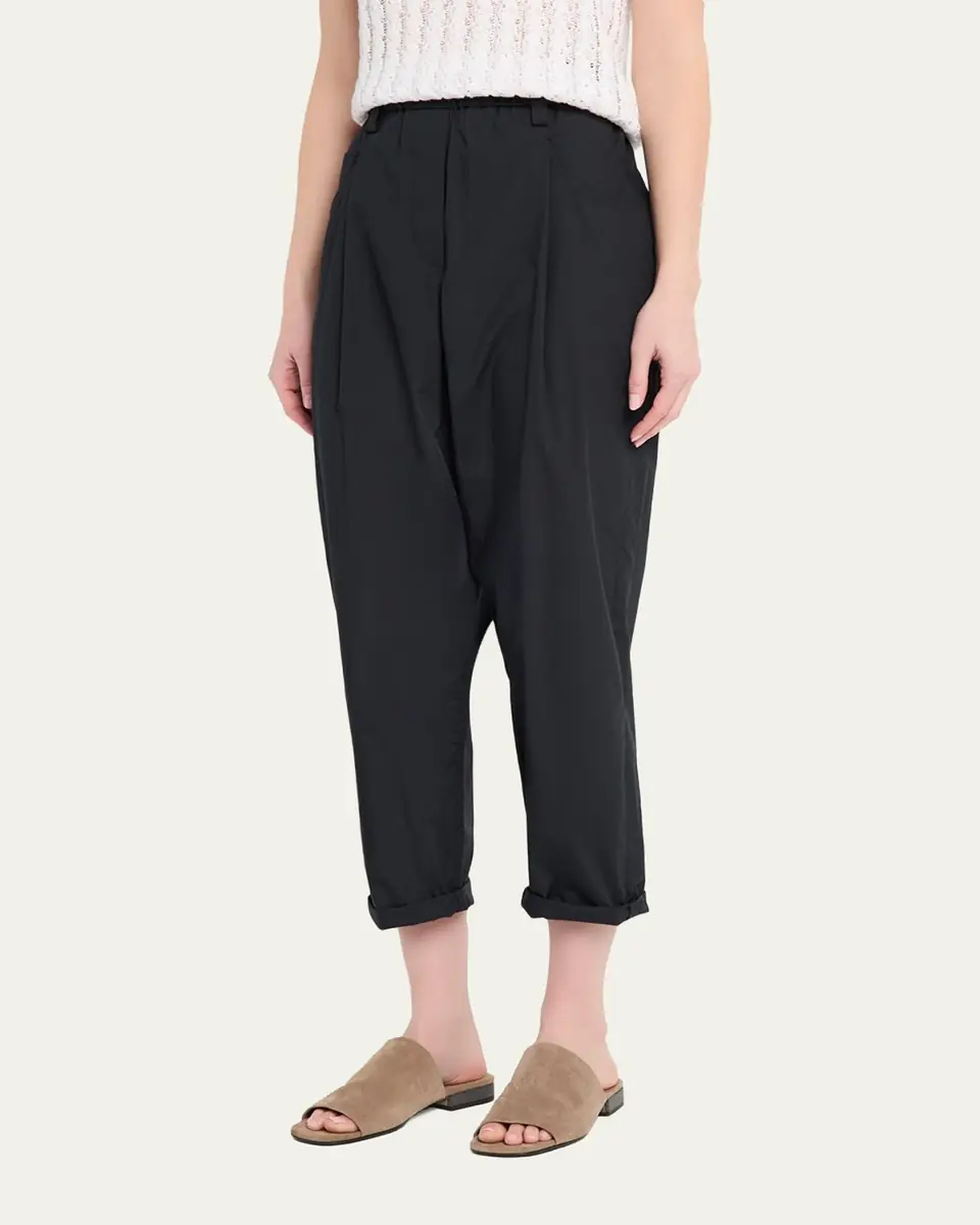 Brunello Cucinelli Tapered Lightweight Poplin Crop Pants | Thumbnail 4 Brunello Cucinelli Tapered Lightweight Poplin Crop Pants | Thumbnail 4