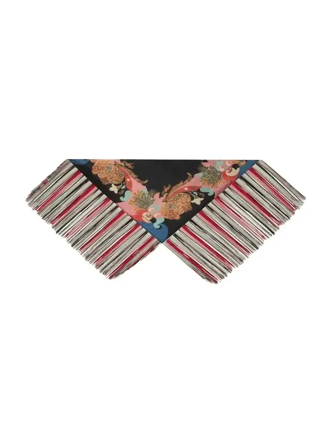 Silk Fringe-Trim Foulard Silk Fringe-Trim Foulard