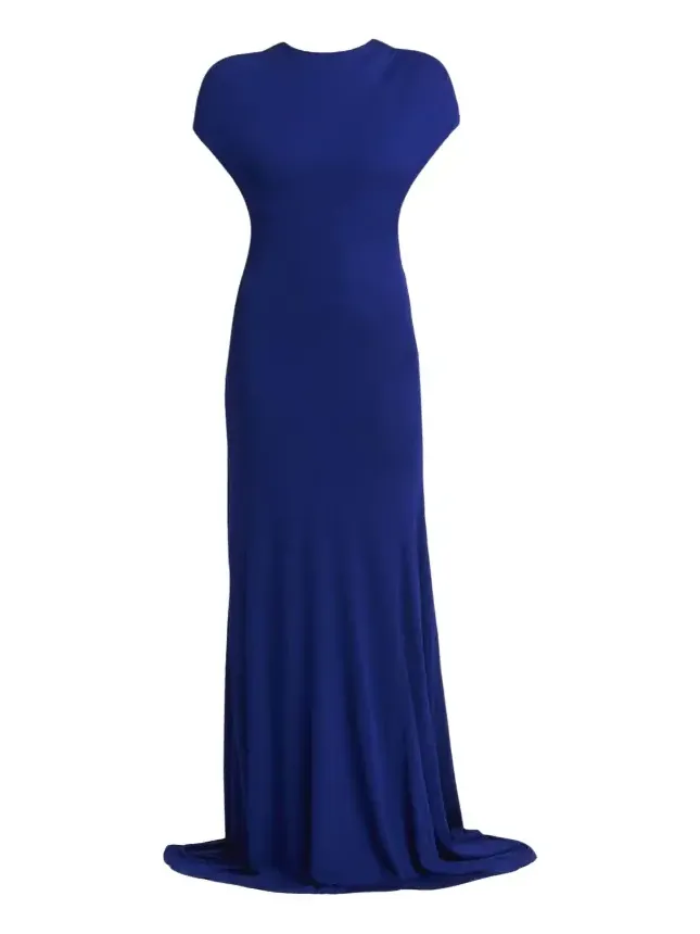 Cap-Sleeve Backless Trumpet Gown Cap-Sleeve Backless Trumpet Gown