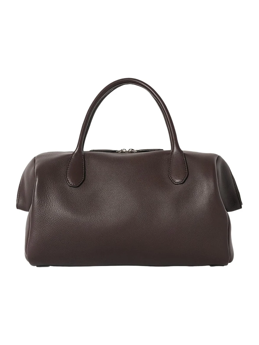 The Row Faye Rounded Top-Handle Bag in Leather