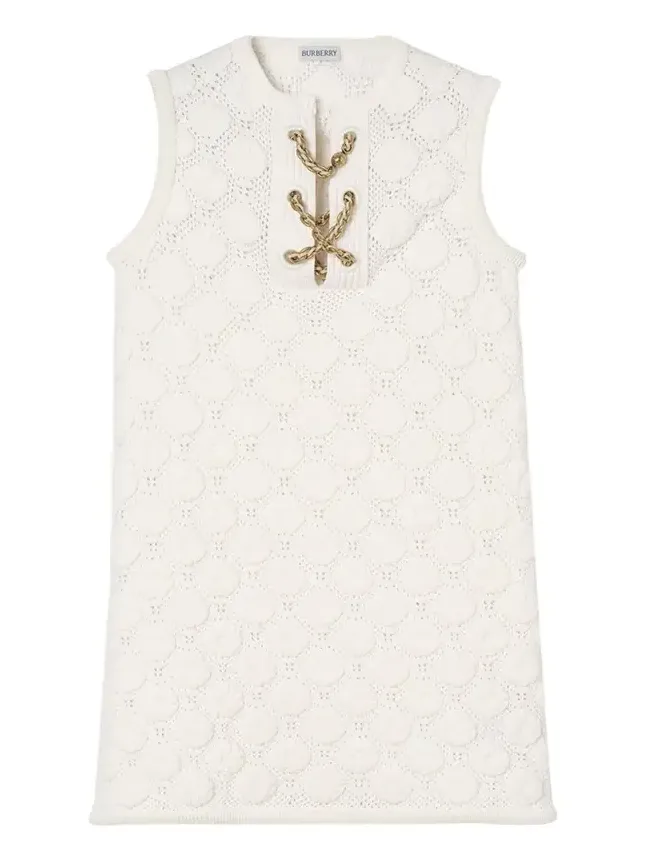 Brittany Chain Lace-up Crochet Mini Dress Brittany Chain Lace-up Crochet Mini Dress