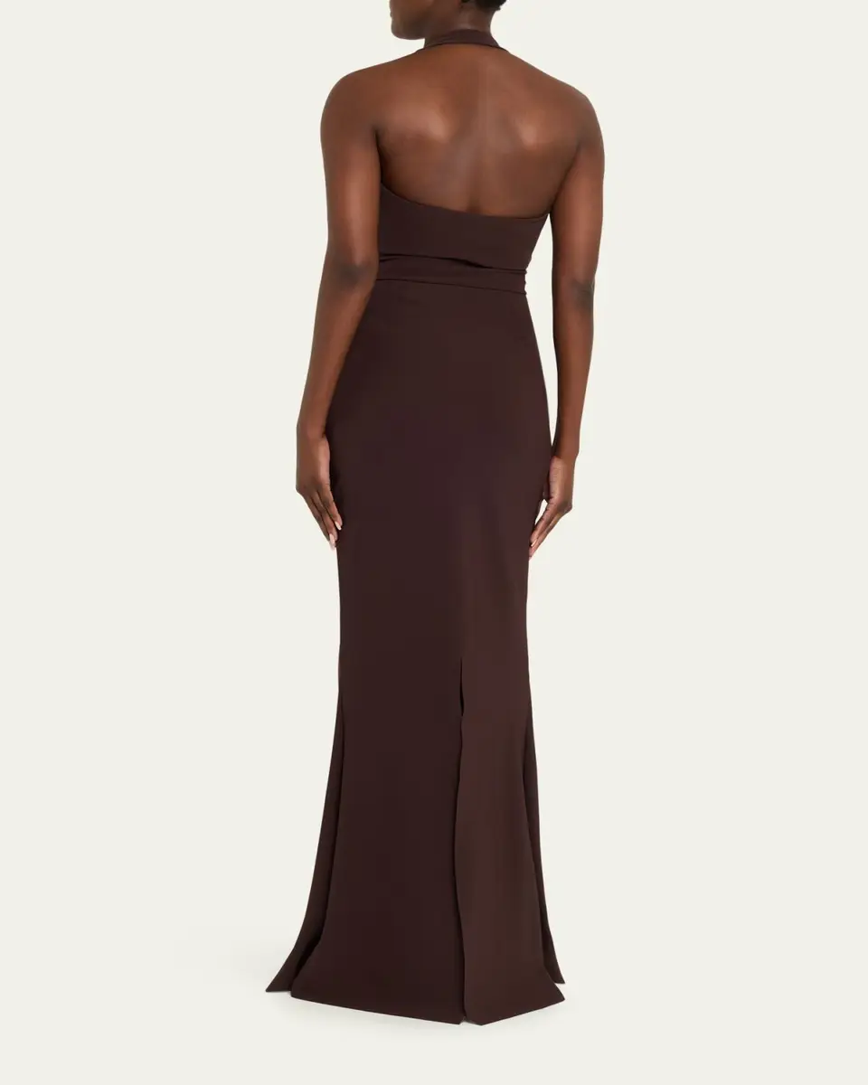 Chiara Boni La Petite Robe Yanar Beaded Mermaid Halter Gown | Thumbnail 7