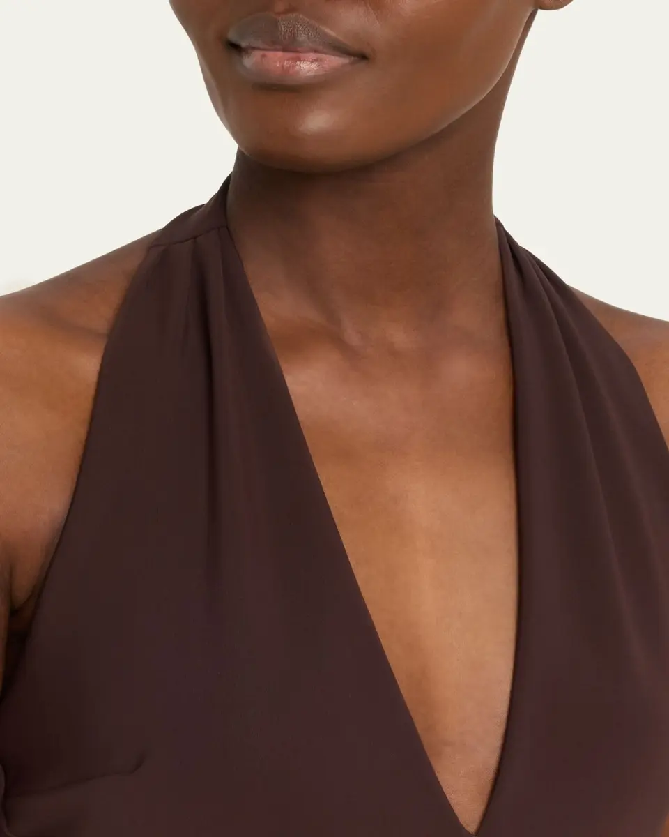 Chiara Boni La Petite Robe Yanar Beaded Mermaid Halter Gown | Thumbnail 9