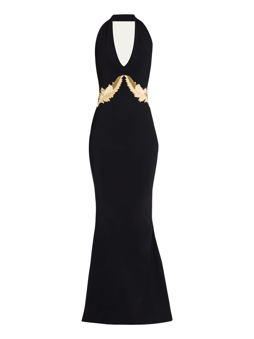 Yanar Beaded Mermaid Halter Gown
