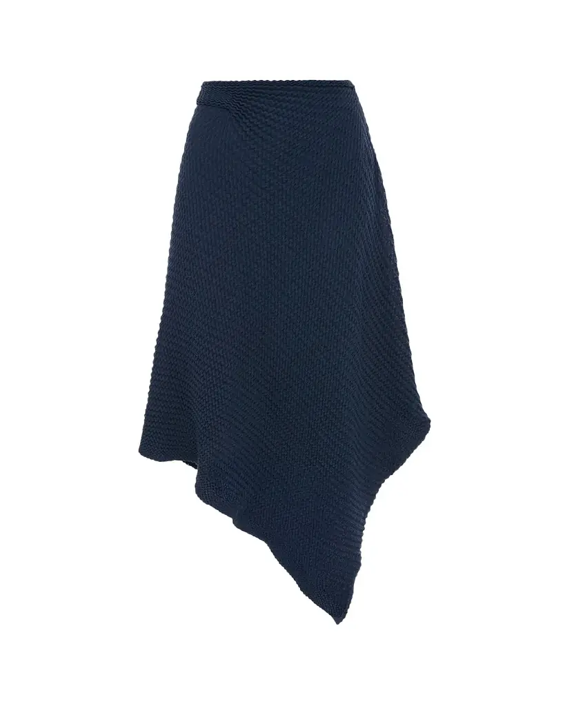 Victoria Beckham Draped Zigzag Knit Midi Skirt | Image 1 Victoria Beckham Draped Zigzag Knit Midi Skirt | Image 1