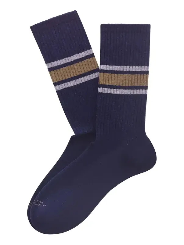 Men's College Stripe Cotton Blend Crew Socks Men's College Stripe Cotton Blend Crew Socks