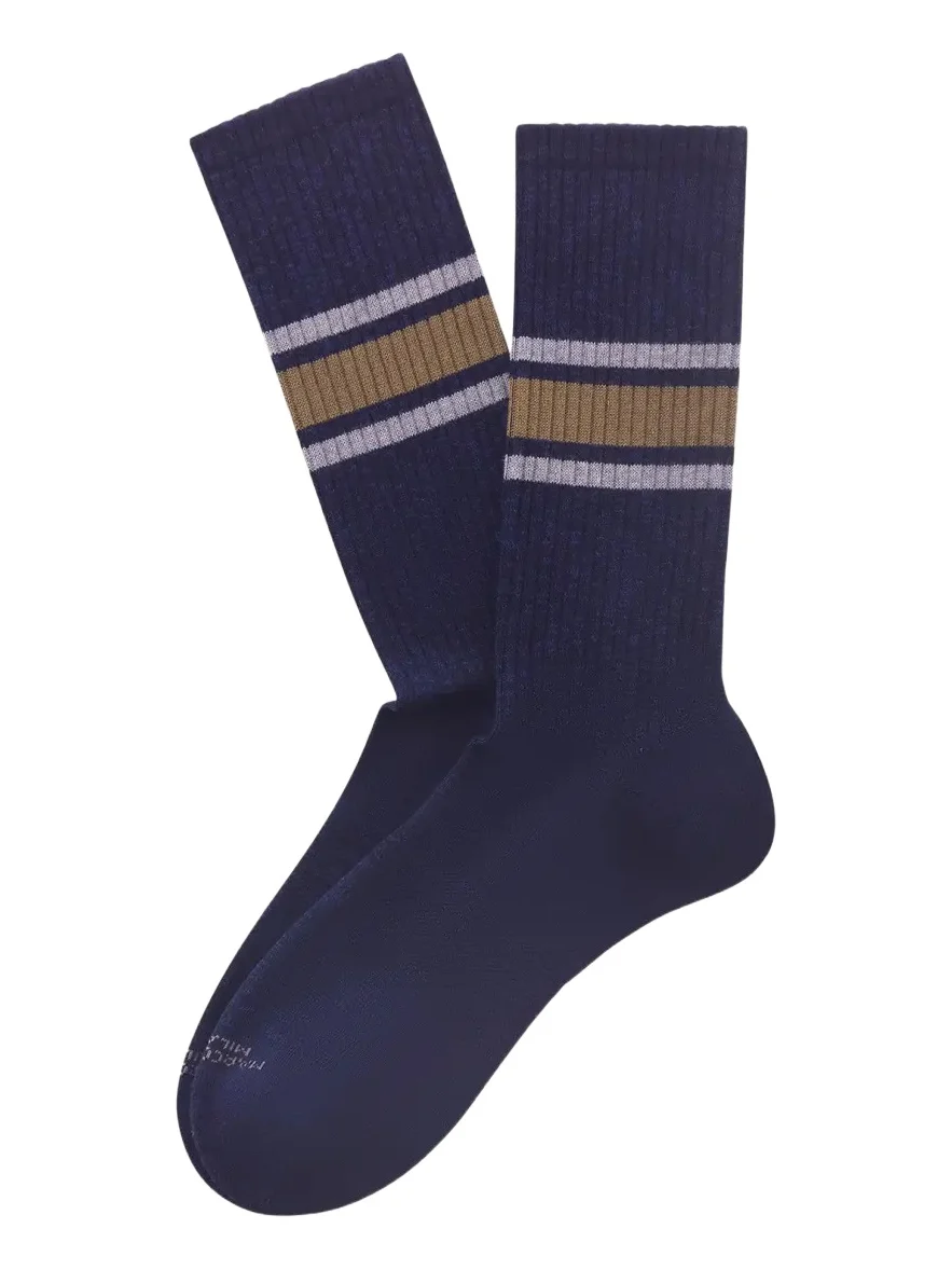 Men's College Stripe Cotton Blend Crew Socks Men's College Stripe Cotton Blend Crew Socks