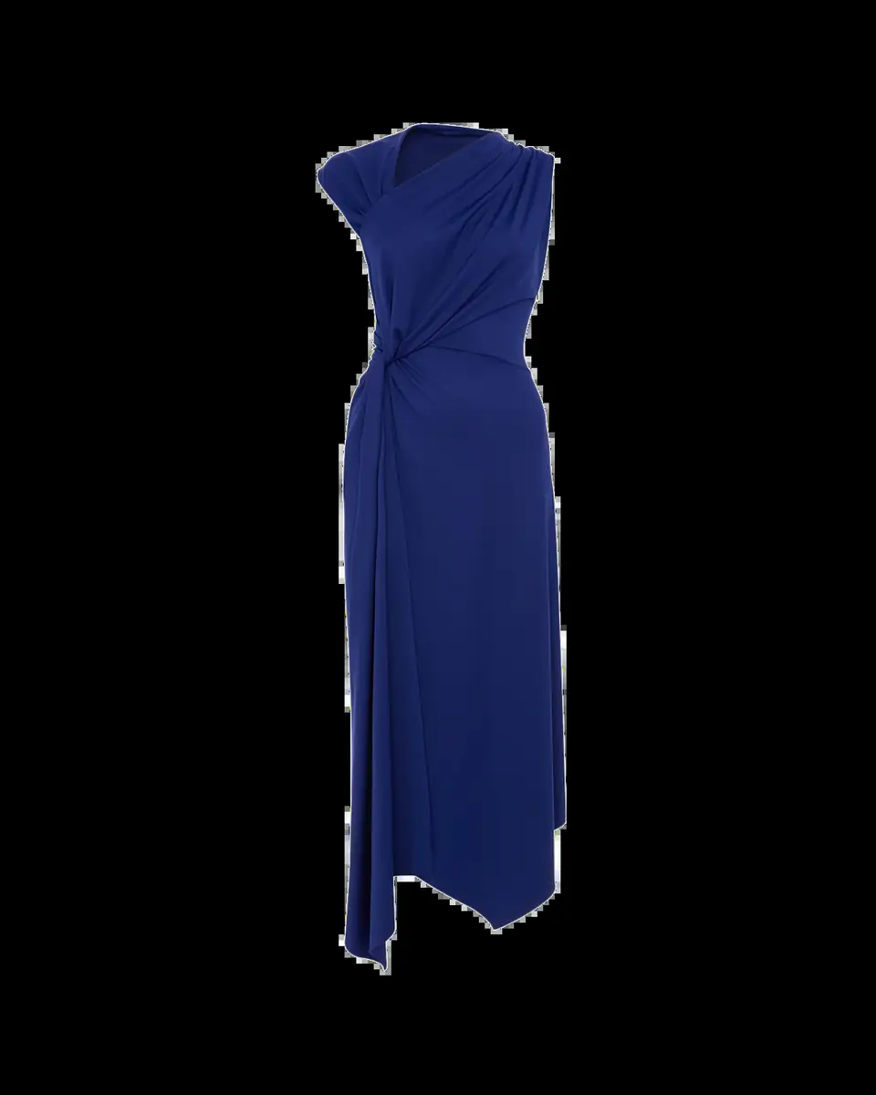 Victoria Beckham Sleeveless Twisted Asymmetric Midi Dress | Thumbnail 2 Victoria Beckham Sleeveless Twisted Asymmetric Midi Dress | Thumbnail 2
