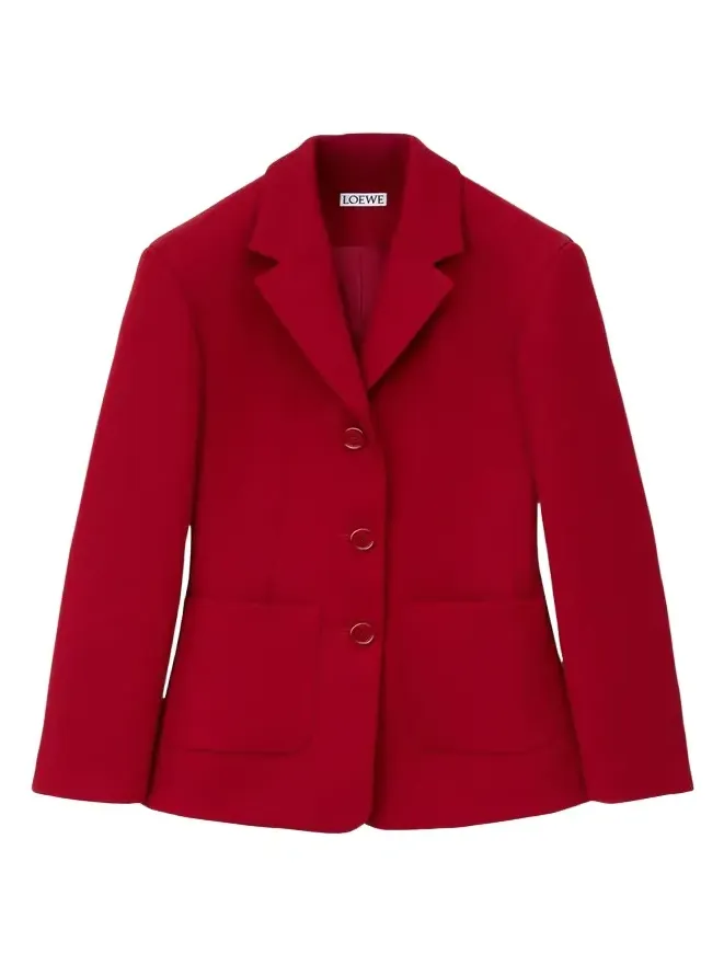 Wool-Blend Single-Breasted Jacket