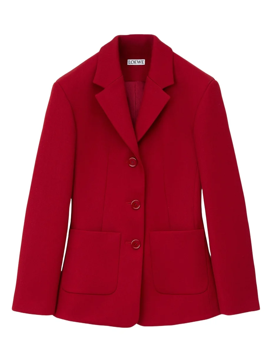 Wool-Blend Single-Breasted Jacket