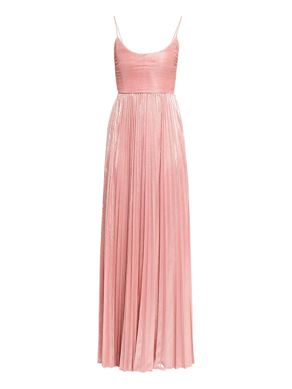 Retrofête Rhosyn Scoop-Neck Pleated Lame Maxi Dress